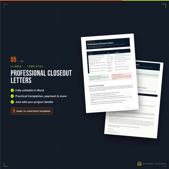 Preview of the UK Professional Closeout Letters